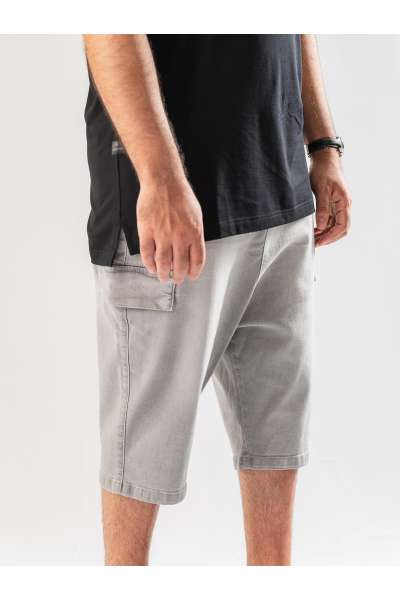 Sarouel bermuda jeans gris