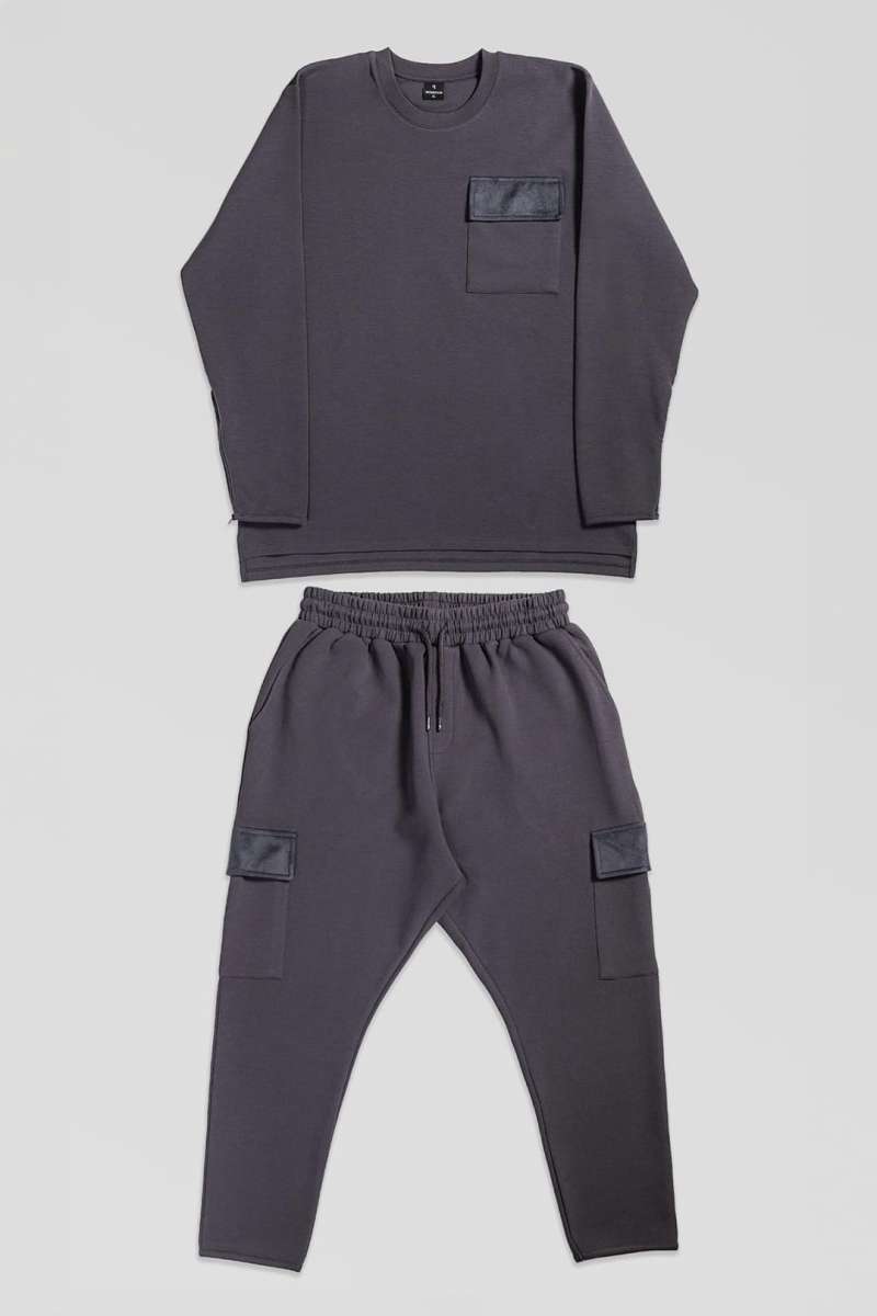 Ensemble gris foncé sweat et sarouel jogging Maydane