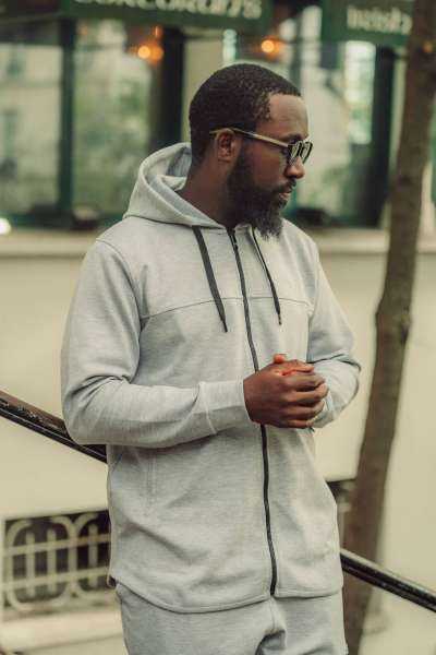 Sweat à capuche gris clair pour homme Maydane