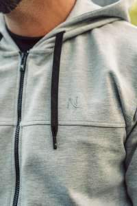 Détails du Sweat à capuche gris clair pour homme Maydane