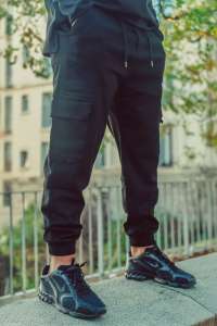 Pantalon sarouel cargo noir SC-2 pour homme