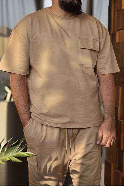 Maydane Beige Oversize T-shirt | Heavy 240g Cotton