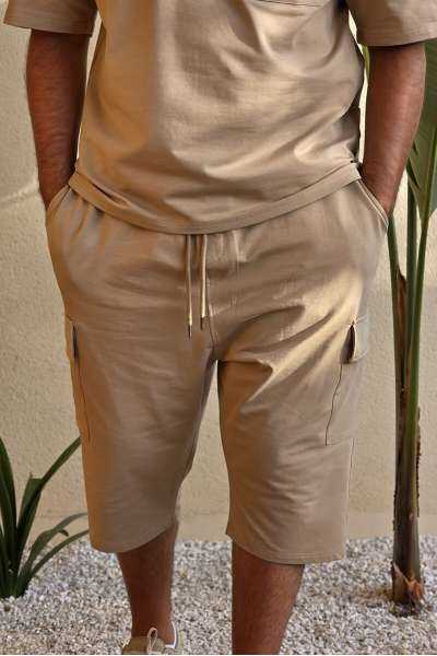 Sarouel beige Maydane vu de face