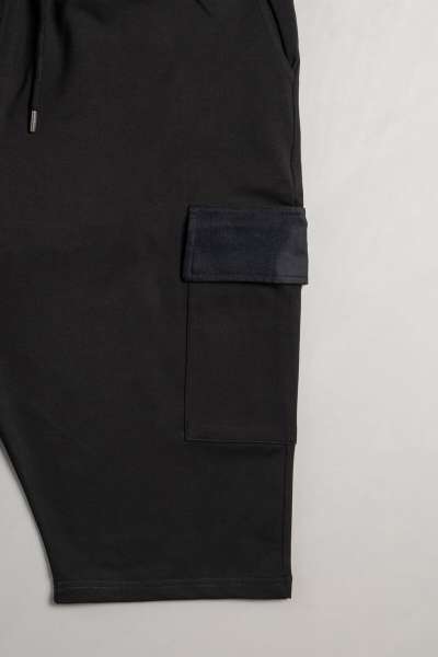 Sarouel bermuda noir Maydane détails