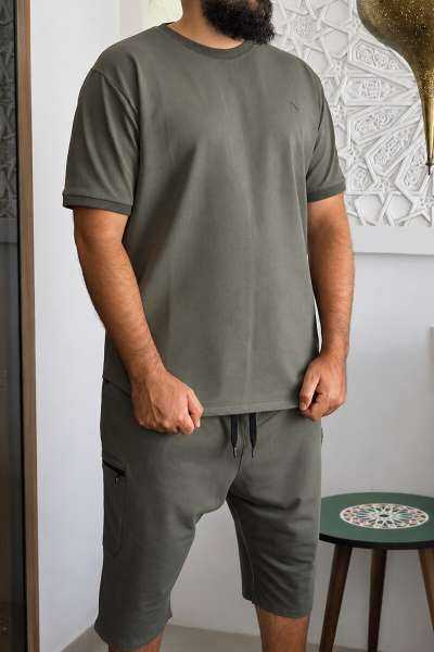 Maybak Long Kaki T-shirt | Heavy 240g Cotton | Noujoum