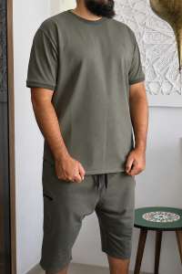 Maybak Long Kaki T-shirt | Heavy 240g Cotton | Noujoum