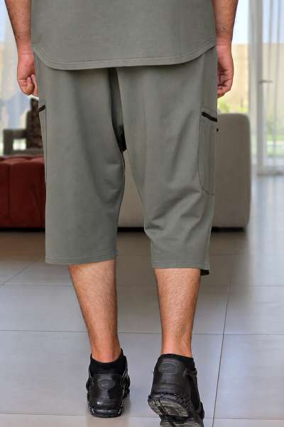 Sarouel bermuda gris Maybak homme vu de dos