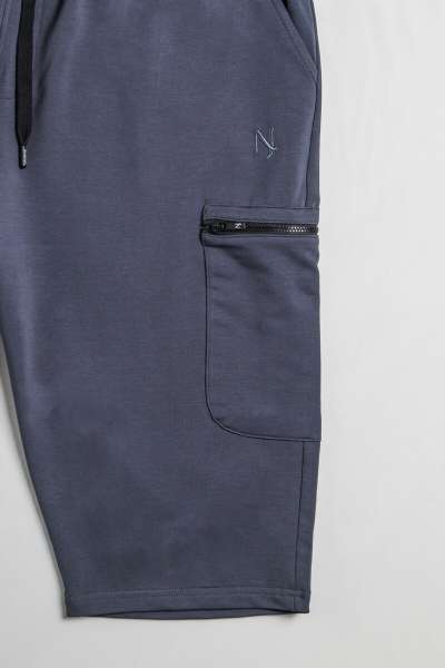 Sarouel bermuda homme gris détails