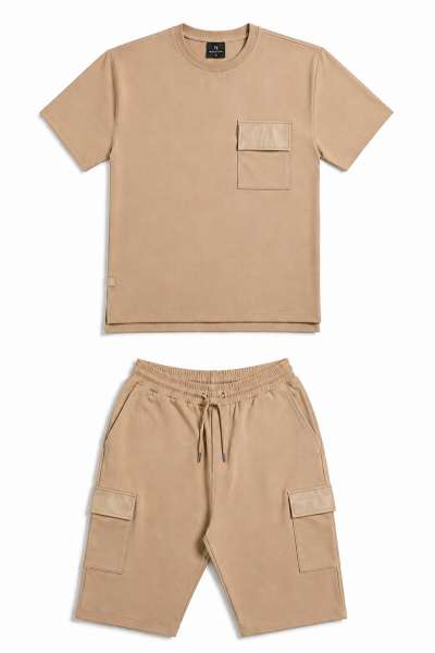 Ensemble Maydane Beige | Tee-shirt & Bermuda Assortis