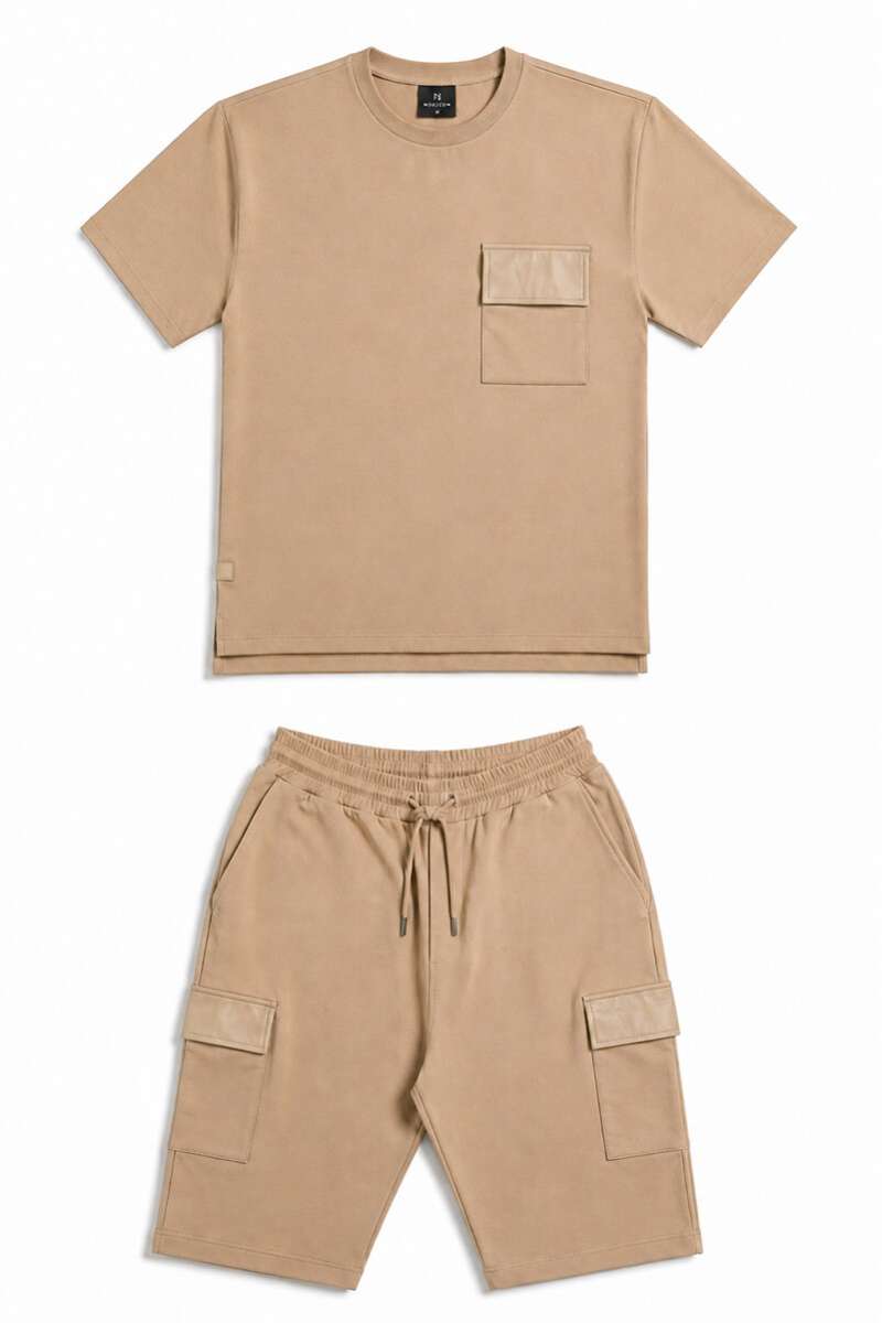 Ensemble Maydane Beige | Tee-shirt & Bermuda Assortis