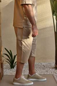 Ensemble Maydane Beige | Tee-shirt & Bermuda Assortis | Noujoum