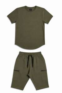 Ensemble Maybak Kaki | Tee-shirt & Bermuda Assortis | Noujoum