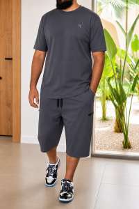 Ensemble Maybak Gris | Tee-shirt & Bermuda Assortis | Noujoum