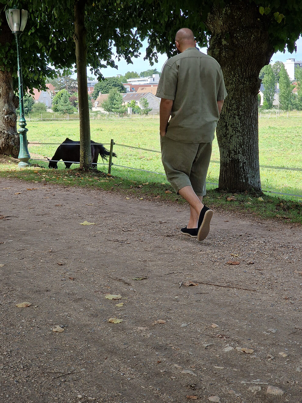 Ensemble en lin kaki homme